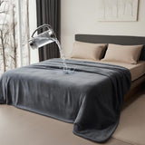 Water-Resistant Blanket Reversible Soft Flannel Blanket for Bed Sofa Camping Dark Gray and Light Gray