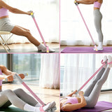 6-Tube Pedal Resistance Band with Handles Fitness Expander for Body Workouts Pink