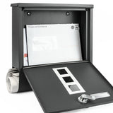 Wall Mounted Large Metal Mailbox with Key Lock Rust-Resistant Parcel Box