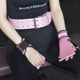 Pair of Weight Lifting Gloves Adjustable Hook and Loop Wrist Strap for Deadlift and Powerlifting Gym Workout Lifting Hooks Pink
