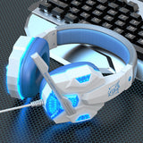 3.5mm Wired Gaming Headset with Mic LED Light Gaming Headphones for Laptop Computer Cellphone White