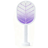 2-in-1 Electric USB Rechargeable Fly Swatter and Mosquito Killer Racket White
