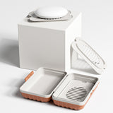 Travel Soap Dish with Lid Portable Draining Soap Holder Soap Case White