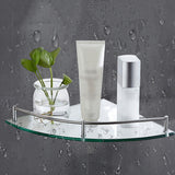 Glass Shelves Wall Mounted Bathroom Toughened Clear Corner Shelf