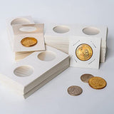 100 PCS Cardboard Coin Holders with Clear Window for Staple Display