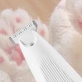 Cordless Pet Paw Trimmer with LED Light Dual-Speed Electric Grooming Tool for Dogs Cats White