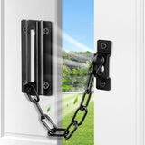 2 PCS Door Chain Lock Security Door Chain for Inside Door with 12 Screws Black