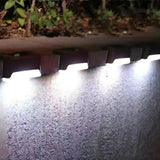 4Pcs Solar Deck Lights Outdoor for Outdoor Garden Stairs and Deck White
