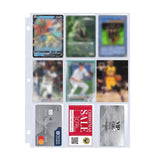 100pcs Card Sleeves Collector Binder Cards 9 Grids Album Baseball Holder Sheets