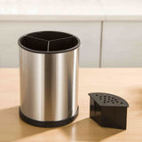 360 Degree Rotating Stainless Steel Holder for Kitchen Counter with Drain Holes