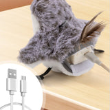 Cat Squeaky Toys Flapping Wing Interactive Cat Toy Rechargeable Touch Activated Kitten Plush Pet Toy