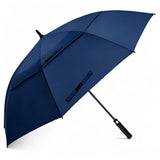 Auto Open Golf Umbrella 30 Inch Extra Large Double Layer Windproof Dark Blue