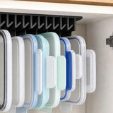 2 Pcs 10 Slot Under Shelf Lid Organizer Slide In for Kitchen Cabinet Storage Black