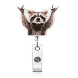 Cute Badge Clip Reel Retractable for Students Teachers Staff Brown