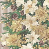 24Pcs Artificial Flowers Christmas Tree Ornaments for Wreath Fireplace Stairs Decor Gold