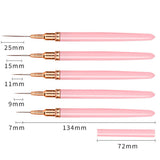 5PCS Nail Art Liner Brushes Set for Thin Lines & Fine Details Pink