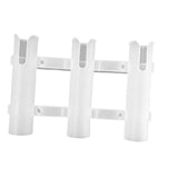 3-Tube Fishing Rod Holder Bracket Rack for Boats Garage and Cooler White