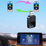 2 in 1 Wireless CarPlay Adapter USB Plug and Play Android Auto Car Dongle Black