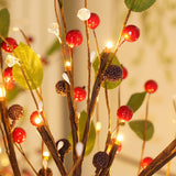 Tabletop Tree Light 24 LED Lighted Tree Decorated Lights Artificial Branch Tree Lamp for Outdoor and Indoor Christmas Decor Red