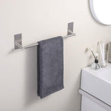 Stainless Steel Self-Adhesive Towel Rack for Bathroom – No-Drill Wall-Mounted Holder Silver