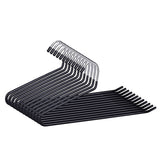 10 Pack Open Pant Hangers Space Saving Clothes Hangers with Non Slip Curved Ends for Jeans Trousers Skirts Scarves Towels Blankets Black