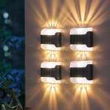 8 Pcs LED Solar Wall Lights Solar Porch Light for Garden Fence Pathway Warm Light