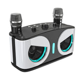 Wireless Bluetooth Karaoke Speaker with 2 Microphone Home KTV Set White