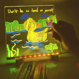 ClearLED Note Board Lighted Acrylic Dry Erase Message Board with Adjustable Stand and 7 Colorful Pens