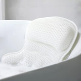 Bath Pillow with Suction Cups for Tub Neck and Back Support White