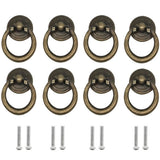 8pcs Ring Pull Handle Cabinet Knob Drawer Dresser Cupboard Drop Zinc Alloy Bronze
