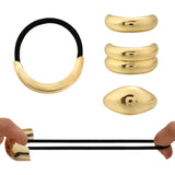 3Pcs Metal Hair Ties Stylish Geometric Design Elastic Gold Ponytail Holders
