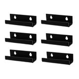 6 Pack Clear Acrylic Floating Shelves Wall Mounted Display Shelves for CDs Records Photos Black