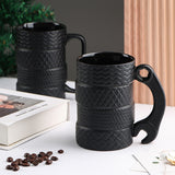Tire Shaped Ceramic Coffee and Tea Mug 500ML Creative Mug for Birthday Gift Style 2