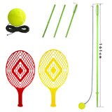 Backyard Tetherball Tennis Set Outdoor Swingball Playing Tennis Ball and Paddle Set
