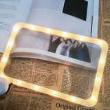 Foldable 5X Magnifying LED Glass for Reading Large Rectangular Magnifier with 3 Light Modes