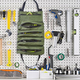 Roll Up Tool Bag  Water Resistant Tool Organizer Zipper Pouch for Electricians Repairman Green