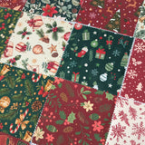 20PCS Christmas Precut Cotton Polyester Fabric Squares for Quilting Sewing Crafts