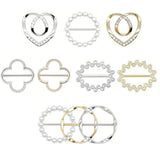 10PCS Silk Scarf Ring Clip T-shirt Tie Clips for Clothes Hat Belt Decor