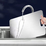 3PCS Dual Sided Stainless Steel Cutting Board with Hanging Hole for Home Restaurant
