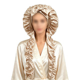 Double Layer Satin Bonnet for Long Hair Braids and Natural Hairstyles Champagne
