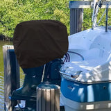 Boat Outboard Cover Engine Dust Cover Waterproof UV Resistant for Boat Black