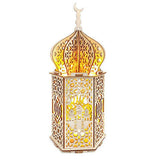Christmas Wooden Lantern – Decorative Carved Hollow LED Night Light for Holiday Home Decor Style 2