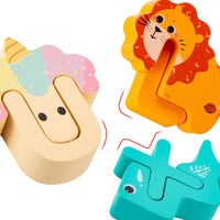 Wooden Alphabet Animal Puzzles – Matching Game Educational Toys for Kids
