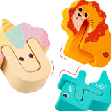 Wooden Alphabet Animal Puzzles – Matching Game Educational Toys for Kids