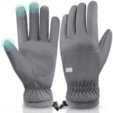 Pair of Winter Ski Gloves for Men Women Touch Screen Cycling Driving Gloves Gray