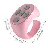 Wireless Page Turner Bluetooth Ring Remote Control Fingertip Selfie Video Controller for Smart Phone Pink