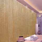 2PCS 100x200cm Shimmer Tassel String Door and Window Divider Curtain Champagne Gold