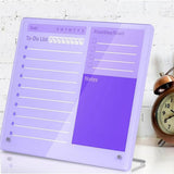 Desktop Acrylic Dry Erase Board with Stand Office Supplies Purple