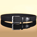 Mens Belt  Braided Stretch Golf Belt for Golf Pants Casual Shorts Jeans Black
