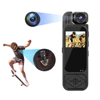 1080P Body Camera Portable Video Recording Cam with 180° Rotating Lens